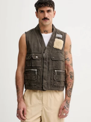 Obrázek produktu Kenzo Bavlněná vesta Kenzo Multipocket Gilet hnědá