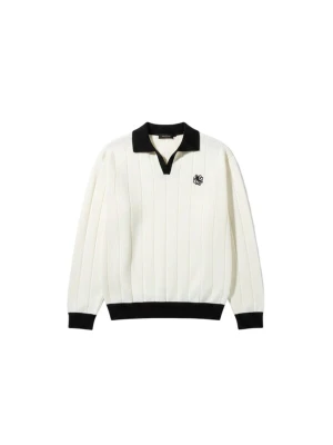 Obrázek produktu Kleidermafia Svetr 'Oversized Embroidered Polo Sweater - Ecru' režná