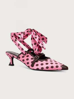 Obrázek produktu Koi Footwear Lodičky s otevřenou patou Polka Dot Kitten Heels růžová