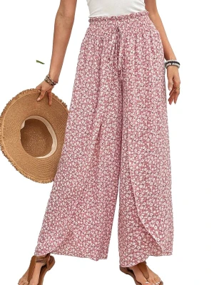 Obrázek produktu KoJooin Kalhoty 'Damen Culotte Mit Floralem Muster, Elastischem Bund Und Seitlichem Schlitz Style Für Jeden Anlass' pink