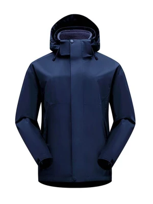 Obrázek produktu KoJooin Přechodná bunda 'Damen Ramble 3-in-1 Jacke Recycelte Wasserdichte Hülle mit Kapuze und Abnehmbarem Thermofutter' námořnická modř