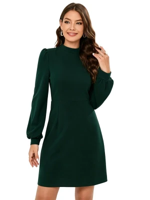 Obrázek produktu KoJooin Šaty 'Damen-Cocktailkleid mit hohem Kragen und langen Ärmeln, figurbetontes Minikleid in schmaler Passform' tmavě zelená
