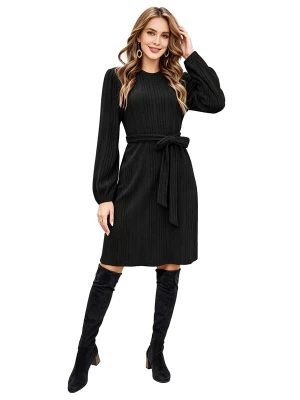 Obrázek produktu KoJooin Šaty 'Damen Strickkleid für Herbst und Winter Lässiges, Rippstrick, Fließendes Kleid mit Gürtel für Arbeit' černá