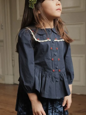 Obrázek produktu Konges Sløjd Dětská bavlněná košile Konges Sløjd EMMY SHIRT GOTS námořnická modř