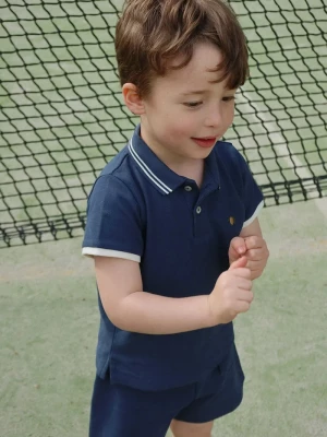 Obrázek produktu Konges Sløjd Dětská bavlněná polokošile Konges Sløjd FLORIAN POLO SHIRT GOTS námořnická modř