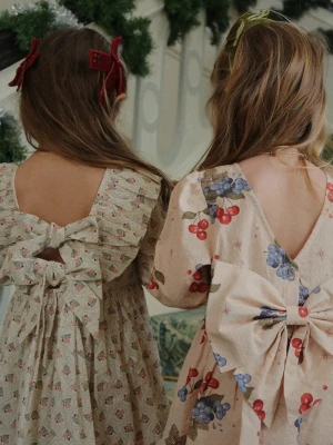 Obrázek produktu Konges Sløjd Dětské bavlněné šaty AVI LS BOW DRESS GOTS béžová