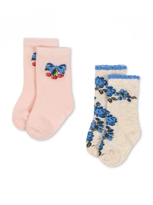 Obrázek produktu Konges Sløjd Dětské ponožky Konges Sløjd 2 PACK FLOWER AND CHERRY JACQUARD SOCKS 2-pack vícebarevná