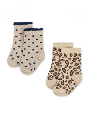 Obrázek produktu Konges Sløjd Dětské ponožky Konges Sløjd 2 PACK LEO AND DOT GLITTER JACQUARD SOCKS 2-pack béžová