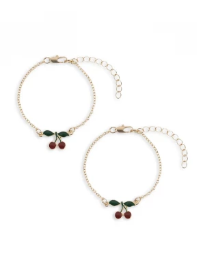 Obrázek produktu Konges Sløjd Dětský náramek Konges Sløjd 2 PACK CHERRY BESTIE BRACELETS 2-pack zlatá