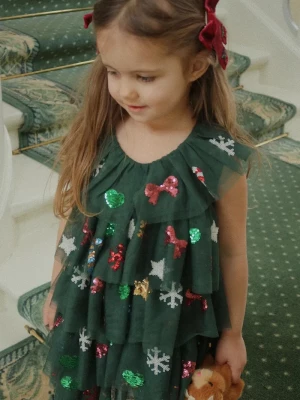 Obrázek produktu Konges Sløjd Dívčí šaty Konges Sløjd YVONNE CHRISTMAS DRESS zelená