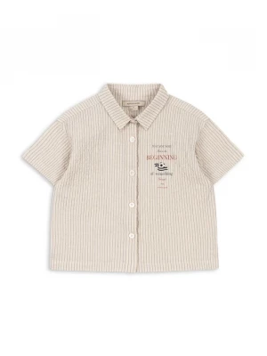 Obrázek produktu Konges Sløjd košile dětská bavlněná s elastanem ELLIOT SS SHIRT GOTS béžová