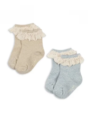 Obrázek produktu Konges Sløjd ponožky dětské 2 PACK GLITTER FRILL SOCKS 2-pack modrá