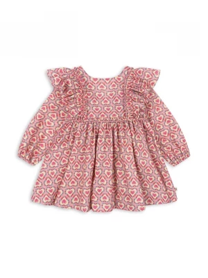 Obrázek produktu Konges Sløjd rozšířené šaty bavlněné EVIA LS BOW DRESS GOTS růžová
