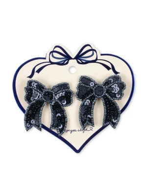 Obrázek produktu Konges Sløjd skřipce do vlasů dětské 2 PACK SEQUIN BOW HAIR CLIP námořnická modř