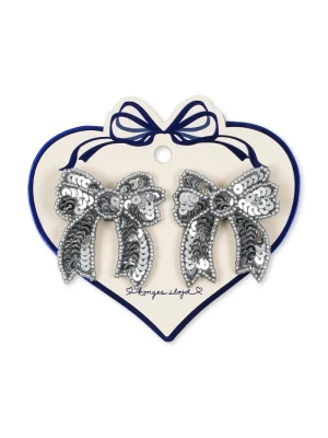Obrázek produktu Konges Sløjd skřipce do vlasů dětské 2 PACK SEQUIN BOW HAIR CLIP stříbrná