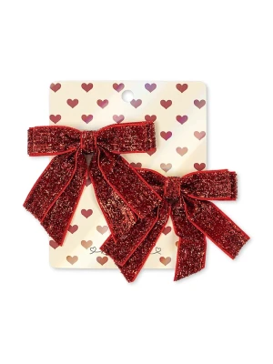 Obrázek produktu Konges Sløjd skřipce do vlasů dětské 2 PACK VELVET DOUBLE BOW HAIR CLIPS 2-pack červená
