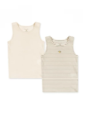 Obrázek produktu Konges Sløjd top dětský bavlněný s elastanem BASIC 2 PACK TANKTOP GOTS 2-pack béžová