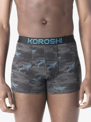 Obrázek produktu KOROSHI Boxerky tyrkysová / šedá / černá