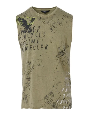Obrázek produktu KOROSHI Tričko khaki / jablko / jedle / bílá