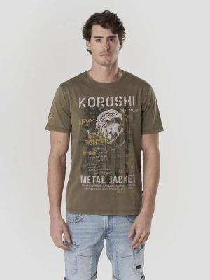 Obrázek produktu KOROSHI Tričko tmavě žlutá / antracitová / khaki / pastelově zelená