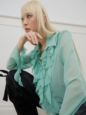Obrázek produktu Košilová halenka Versace Jeans Couture tyrkysová