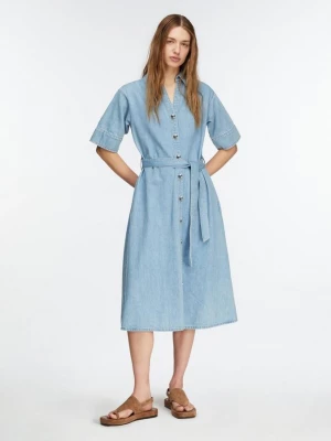 Obrázek produktu Košilové midi šaty z lyocellového denimu, s odnímatelným opaskem comma modrá