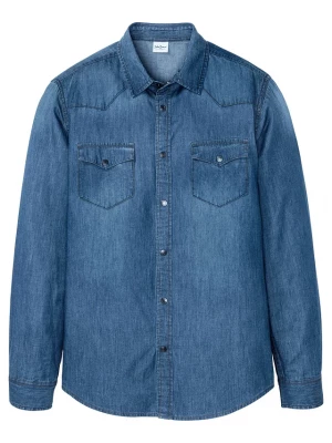 Obrázek produktu Koszula jeansowa z czystej bawełny organicznej, slim fit BonPrix niebieski
