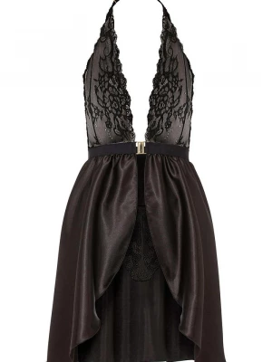 Obrázek produktu Koszulka babydoll + stringi (2 części) BonPrix czarny