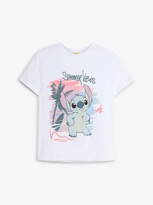 Obrázek produktu Koszulka Disney Stitch z czystej bawełny BonPrix biały