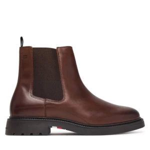 Obrázek produktu Kotníková obuv s elastickým prvkem Tommy Hilfiger Corporate Casual Lth Chelsea FM0FM05966 Hnědá