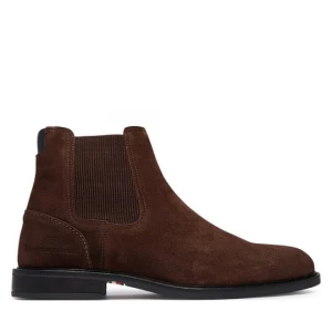 Obrázek produktu Kotníková obuv s elastickým prvkem Tommy Hilfiger Corporate Dressy Suede Chelsea FM0FM05953 Hnědá