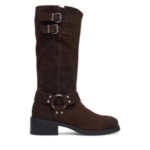 Obrázek produktu Kozačky ve vojenském stylu Tommy Jeans Tjw Brushed Suede Biker Boots EN0EN03110 Tmavě hnědá