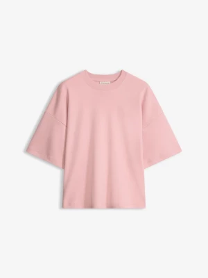 Obrázek produktu Krótki T-shirt oversize z czystej, grubej bawełny organicznej BonPrix różowy
