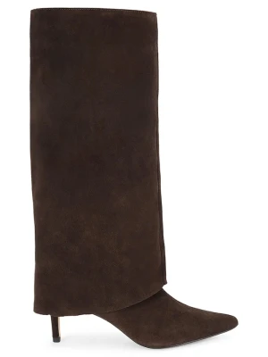 Obrázek produktu Kurt Geiger London kozačky nad kolena dámské semišové Mansion Fold Boot hnědá