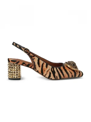 Obrázek produktu Kurt Geiger London lodičky s otevřenou patou kožené Chelsea Block Slingback hnědá