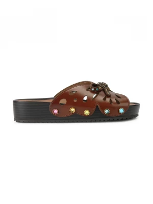 Obrázek produktu Kurt Geiger London pantofle dámské kožené Boho Butterfly Flat hnědá