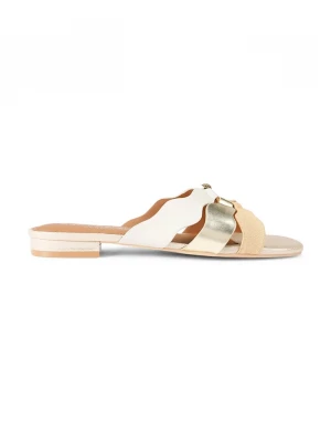 Obrázek produktu Kurt Geiger London pantofle na plochém podpatku dámské kožené Sun Wave Flat Sandal zlatá