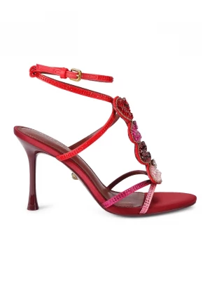 Obrázek produktu Kurt Geiger London sandály na vysokém podpatku Kiss Sandal Pink Comb Fabric červená