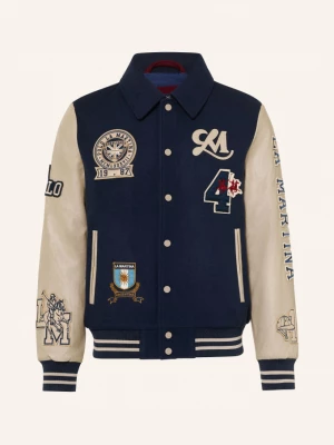 Obrázek produktu La Martina Bomber Z Kombinace Materiálů tmavě modrá / světle hnědá / tmavě červená