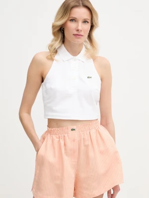 Obrázek produktu Lacoste crop top dámský bavlněný s elastanem bílá