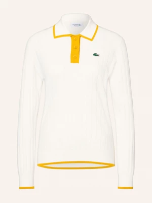 Obrázek produktu Lacoste Funkční Polokošile bílá / tmavě žlutá / tmavě zelená