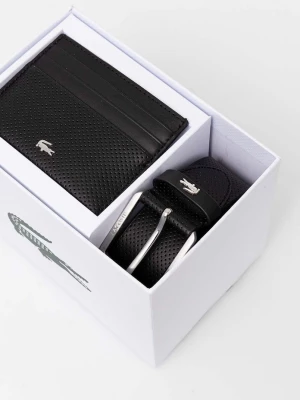 Obrázek produktu Lacoste Pouzdro na karty a kožený pásek Lacoste černá