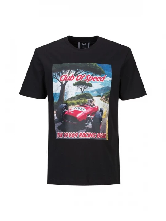 Obrázek produktu 19V69 ITALIA Tričko 'Rafael Racing 3' enciánová modrá / tmavě zelená / červená / černá