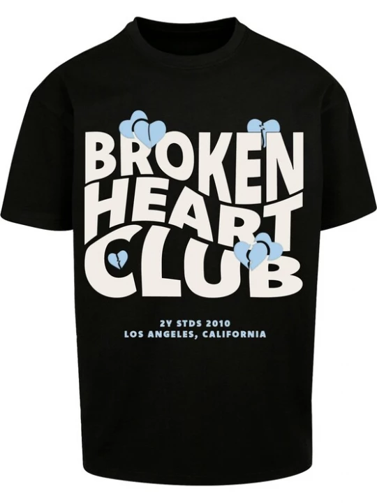 Obrázek produktu 2Y Studios Tričko 'Broken Heart Club'  pastelová modrá / černá / bílá