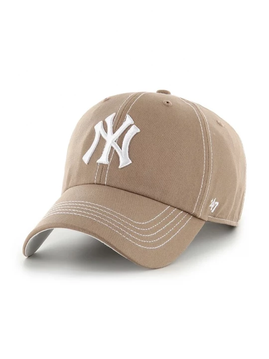 Obrázek produktu 47 brand Bavlněná baseballová čepice MLB New York Yankees hnědá