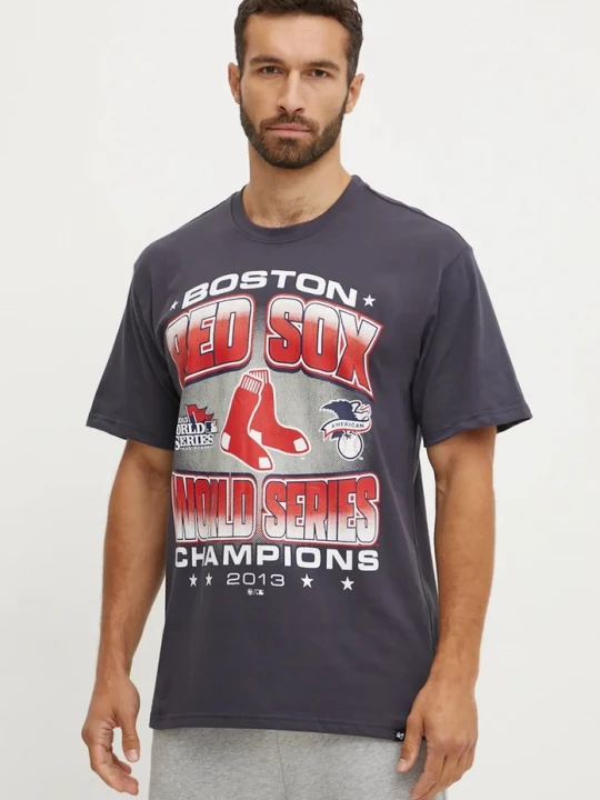 Obrázek produktu 47 brand Bavlněné tričko 47 brand MLB Boston Red Sox námořnická modř