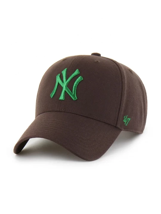 Obrázek produktu 47 brand Kšiltovka s příměsí vlny 47 brand MLB New York Yankees hnědá
