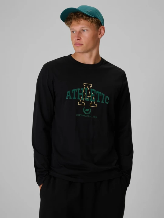 Obrázek produktu 4F Longsleeve regular s potiskem pánský - černý