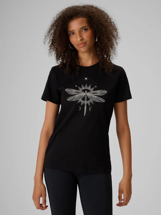 Obrázek produktu 4F T-shirt regular s potiskem dámský - černý