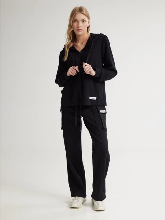 Obrázek produktu 4TAILORS Kalhoty černá / bílá